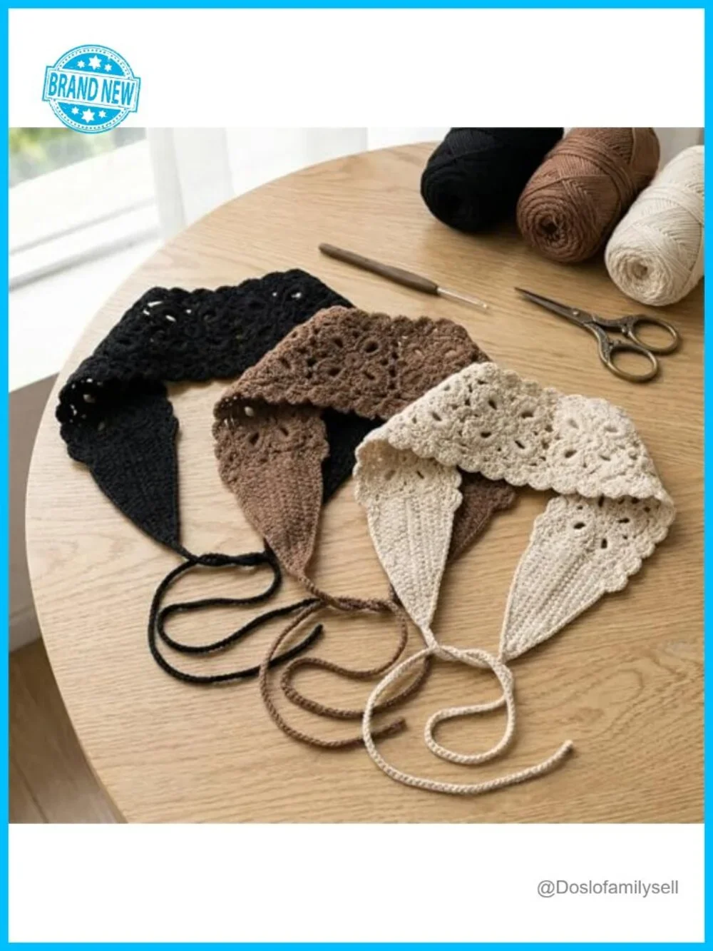 3 Pack Boho Knit Headband Head Scarf for Women Tie Back Bandana